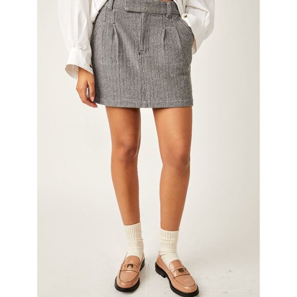 NWT Free People Gray Mini Skirt, Sz 10 - Picture 10 of 14